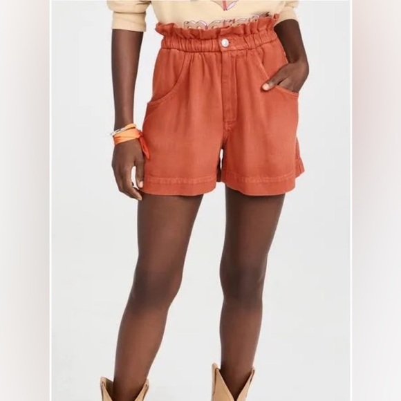ISABEL MARANT ETOILE Titea Shorts - PAPAYA Size 40 - Picture 1 of 7